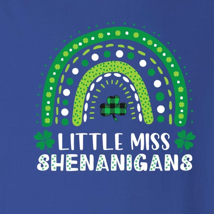 Little Miss Shenanigans Rainbow Plaid St Patrick's Day Gift Toddler Long Sleeve Shirt