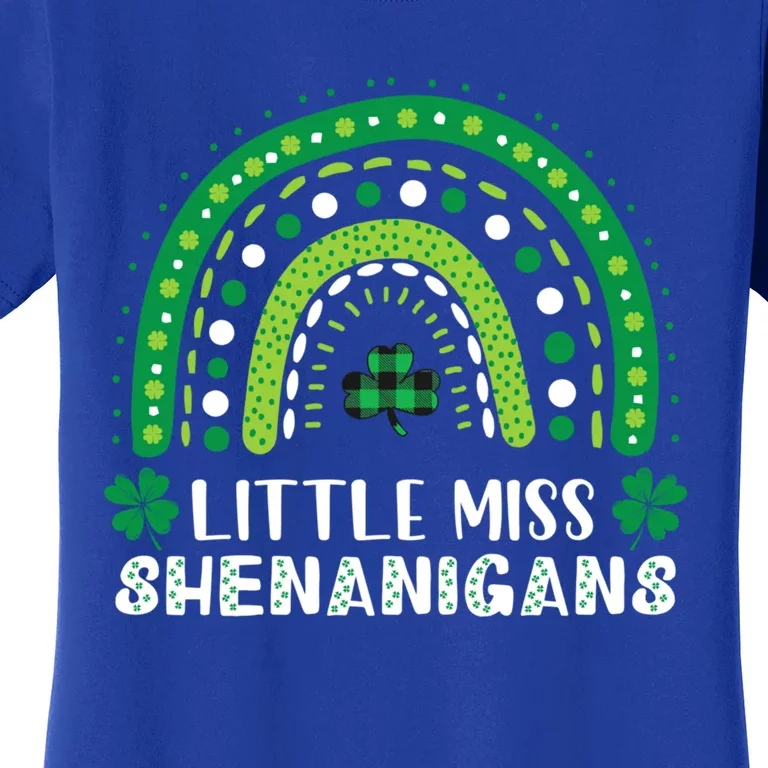 Little Miss Shenanigans Rainbow Plaid St Patrick's Day Gift Women's T-Shirt