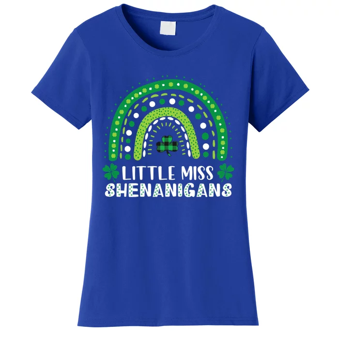 Little Miss Shenanigans Rainbow Plaid St Patrick's Day Gift Women's T-Shirt