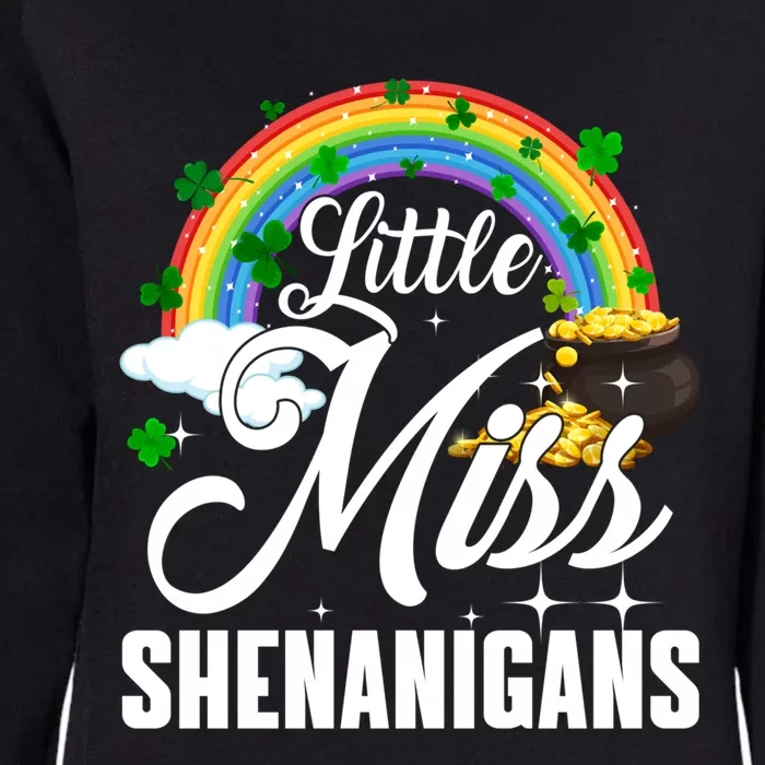 Little Miss Shenanigans Rainbow St Patricks Day Gift Womens California Wash Sweatshirt