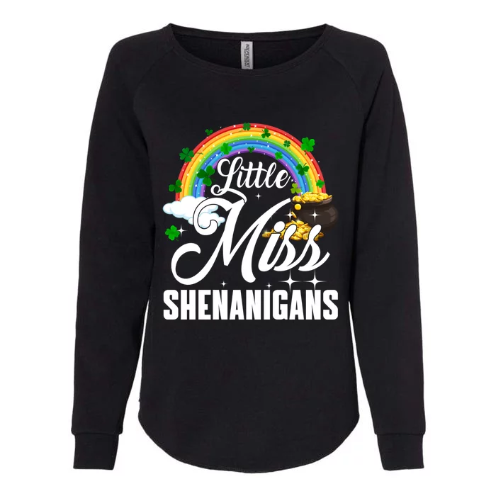 Little Miss Shenanigans Rainbow St Patricks Day Gift Womens California Wash Sweatshirt