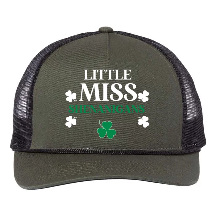 Little Miss Shenanigans St Patrick's Day Irish Cute Gift Retro Rope Trucker Hat Cap