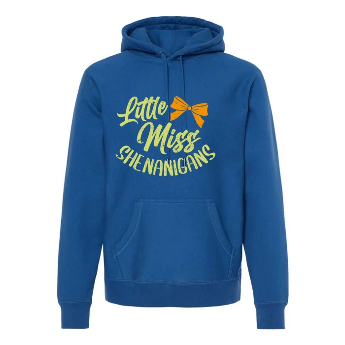 Little Miss Shenanigans Saint Patricks Day Great Gift Premium Hoodie