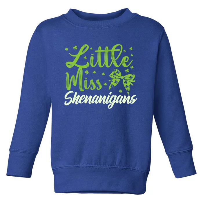 Little Miss Shenanigans St Patricks Day Gift Funny Gift Toddler Sweatshirt