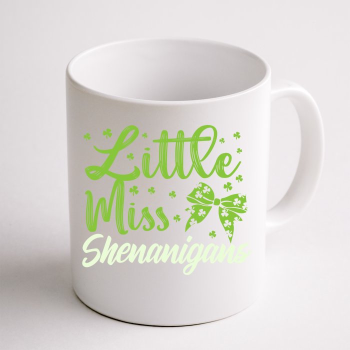 Little Miss Shenanigans St Patricks Day Gift Funny Gift Front & Back Coffee Mug