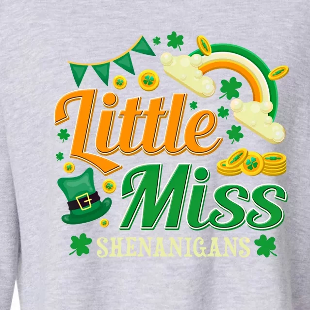 Little Miss Shenanigans And St Patricks Day Gift Cropped Pullover Crew