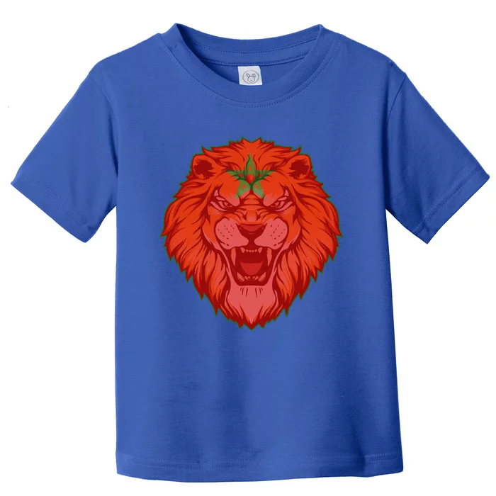 Lion Moroccan Soccer Supporter Morocco Flag Soccer Lover Gift Toddler T-Shirt