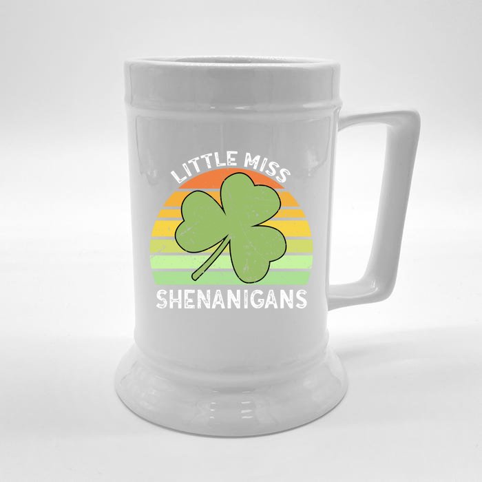 Little Miss Shenanigans Vintage St Patricks Day Gift Front & Back Beer Stein