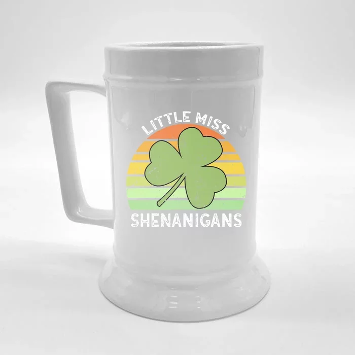 Little Miss Shenanigans Vintage St Patricks Day Gift Front & Back Beer Stein