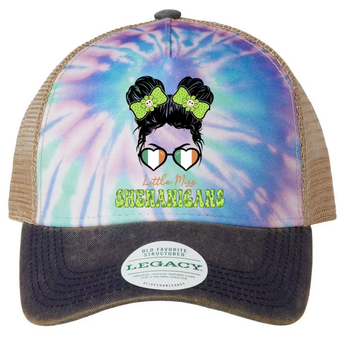 Little Miss Shenanigans St Patricks Day Legacy Tie Dye Trucker Hat