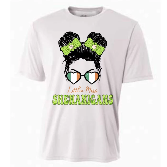 Little Miss Shenanigans St Patricks Day Cooling Performance Crew T-Shirt