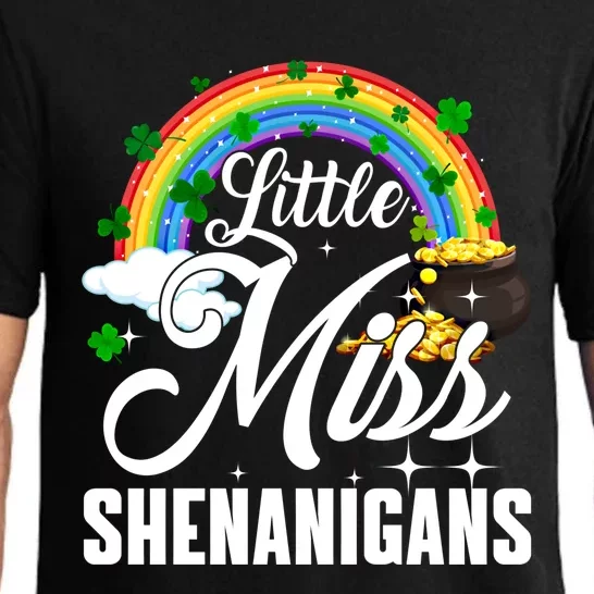 Little Miss Shenanigans Rainbow St Patricks Day Meaningful Gift Pajama Set