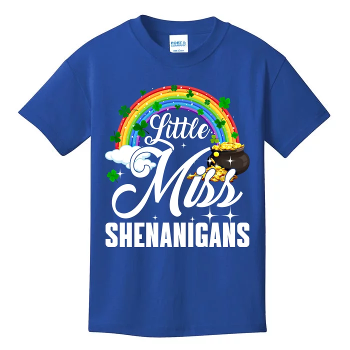 Little Miss Shenanigans Rainbow St Patricks Day Meaningful Gift Kids T-Shirt