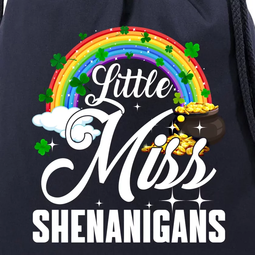 Little Miss Shenanigans Rainbow St Patricks Day Meaningful Gift Drawstring Bag