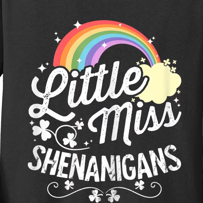 Little Miss Shenanigans for Girls and Wo St Patricks Day Kids Long Sleeve Shirt