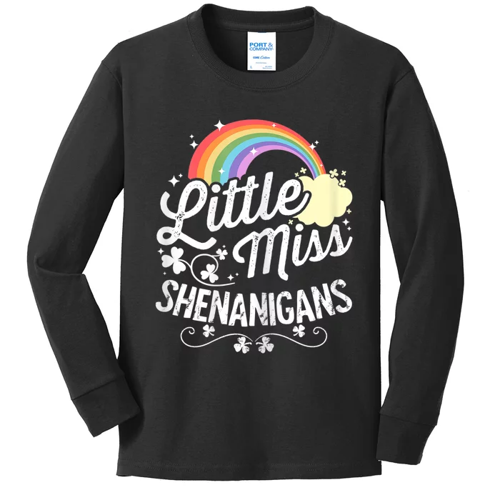 Little Miss Shenanigans for Girls and Wo St Patricks Day Kids Long Sleeve Shirt