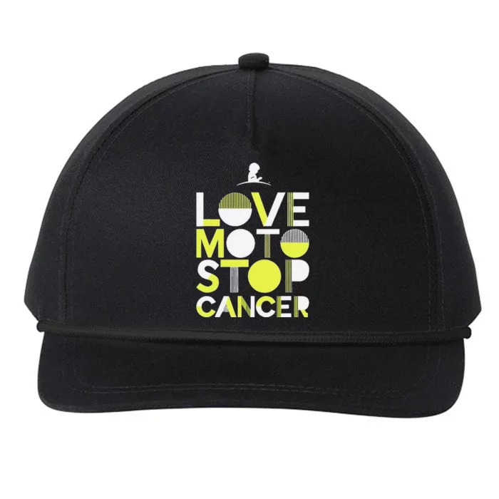 Love Moto Stop Cancer Snapback Five-Panel Rope Hat