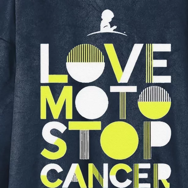 Love Moto Stop Cancer Hooded Wearable Blanket