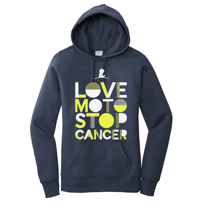 Love Moto Stop Cancer Women's Pullover Hoodie