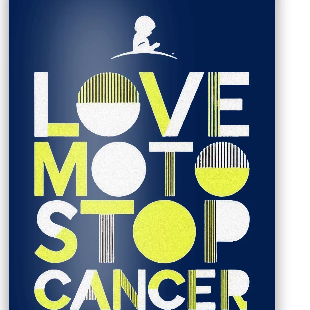 Love Moto Stop Cancer Poster