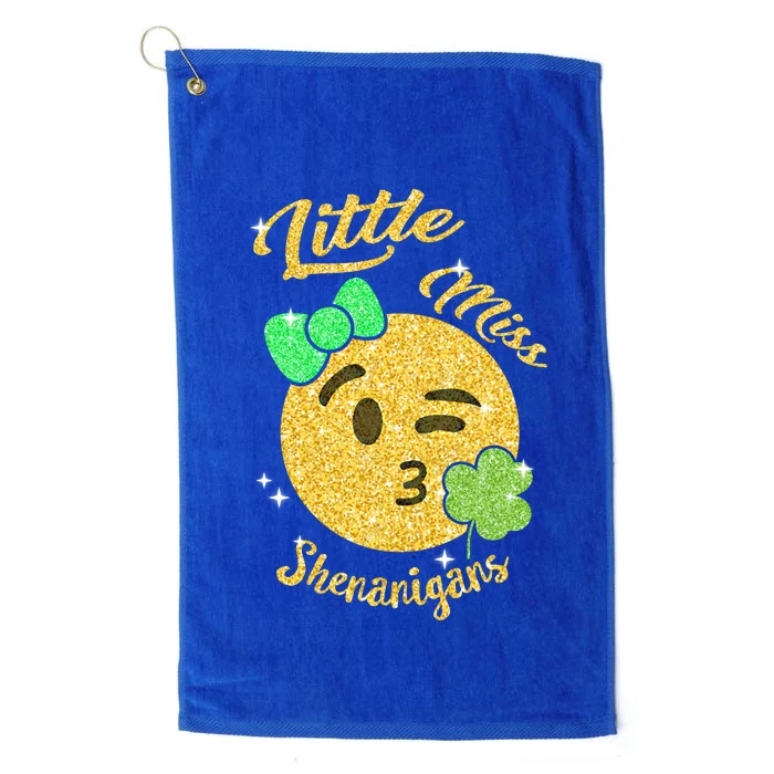 Little Miss Shenanigans St Patricks Irish Shamrock Great Gift Platinum Collection Golf Towel