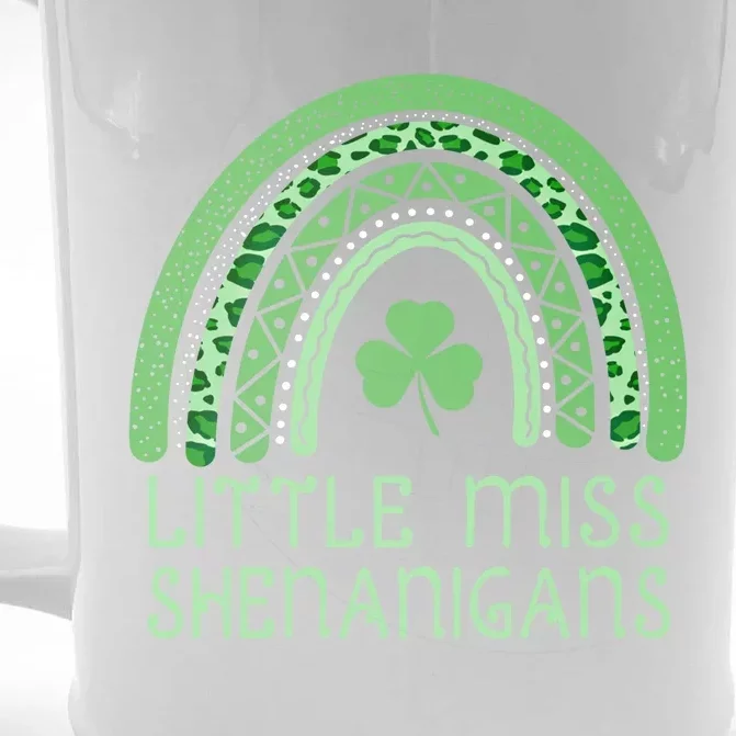 Little Miss Shenanigans St Patrick's Day Clover Rainbow Gift Front & Back Beer Stein