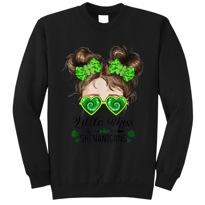 Little Miss Shenanigans St Patricks Day K.i.d.s Girls Toddler Tall Sweatshirt