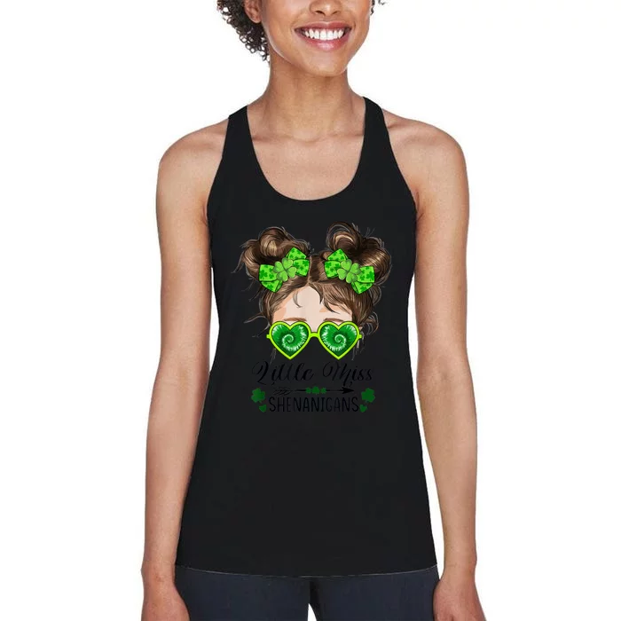 Little Miss Shenanigans St Patricks Day K.i.d.s Girls Toddler Women's Racerback Tank