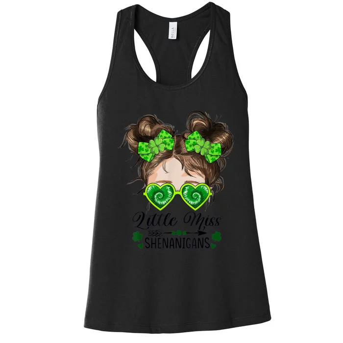 Little Miss Shenanigans St Patricks Day K.i.d.s Girls Toddler Women's Racerback Tank