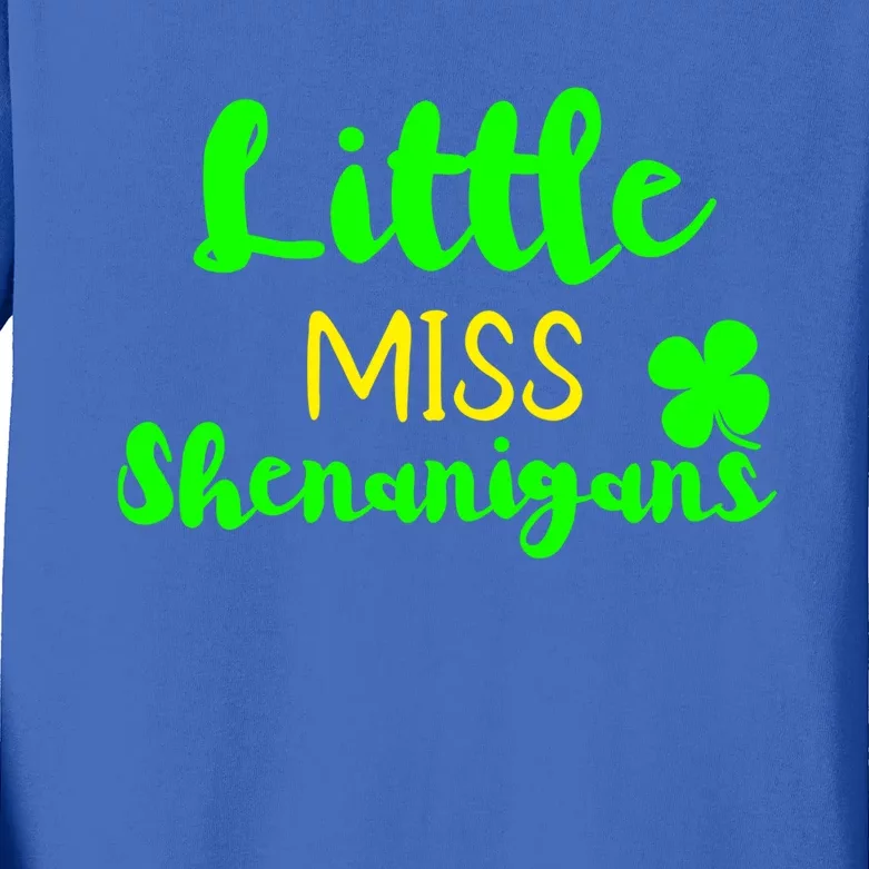 Little Miss Shenanigans St Patrick's Day Irish Gift Kids Long Sleeve Shirt