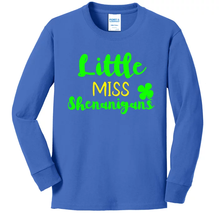 Little Miss Shenanigans St Patrick's Day Irish Gift Kids Long Sleeve Shirt