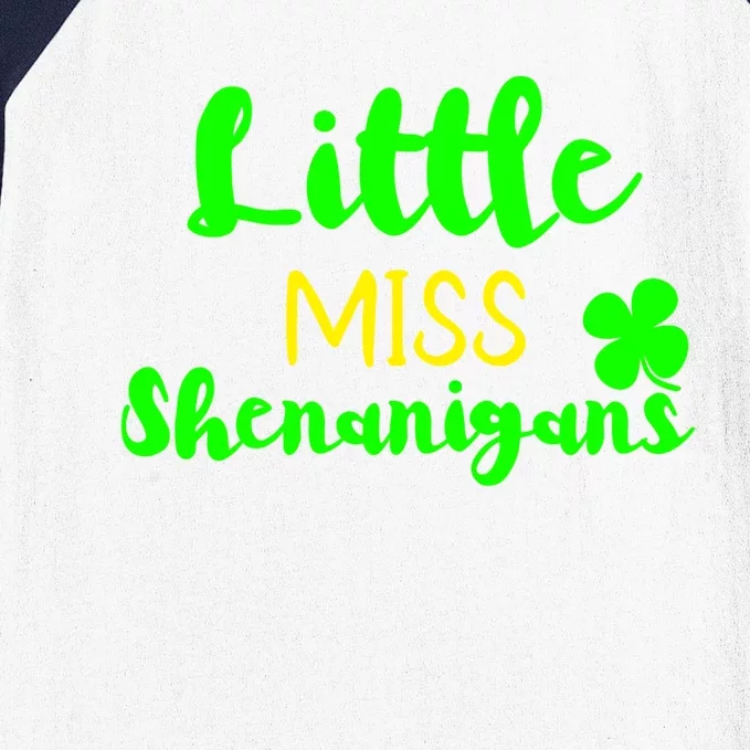 Little Miss Shenanigans St Patrick's Day Irish Gift Baseball Sleeve Shirt