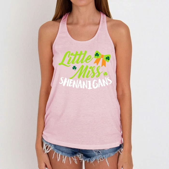 Little Miss Shenanigans Gift Women's Knotted Racerback Tank