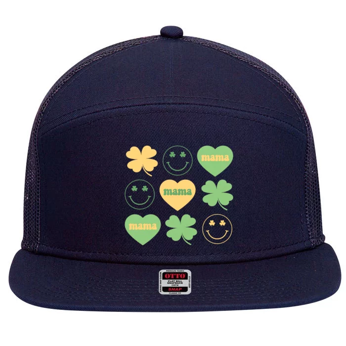 Lucky Mama St Patricks Day 7 Panel Mesh Trucker Snapback Hat