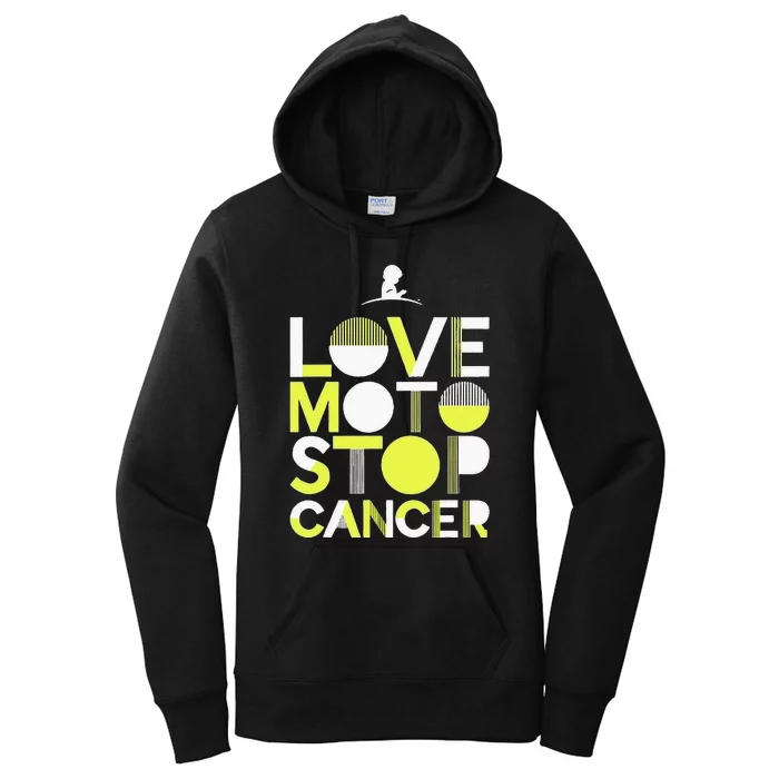 Love Moto Stop Cancer Women's Pullover Hoodie