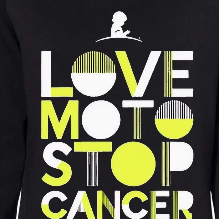 Love Moto Stop Cancer Womens California Wash Sweatshirt