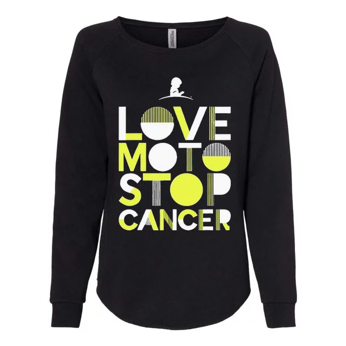 Love Moto Stop Cancer Womens California Wash Sweatshirt