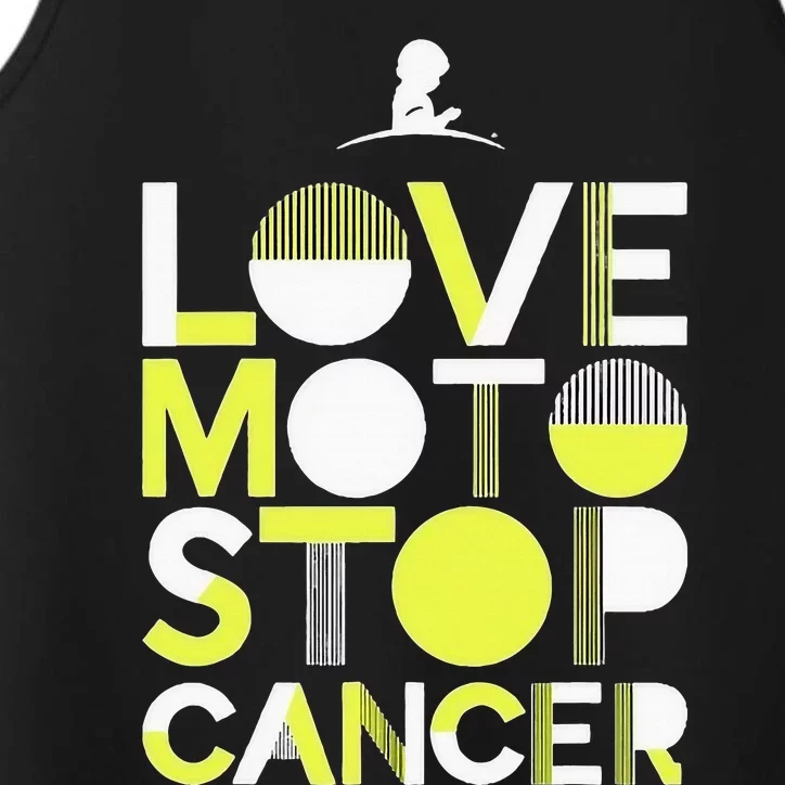 Love Moto Stop Cancer Performance Tank