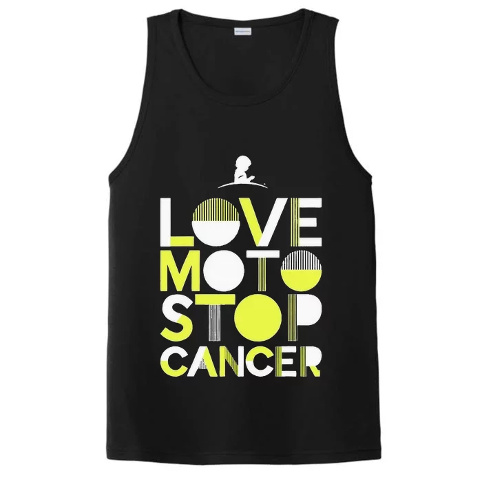 Love Moto Stop Cancer Performance Tank