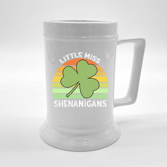 Little Miss Shenanigans Vintage Saint Patricks Cool Gift Front & Back Beer Stein