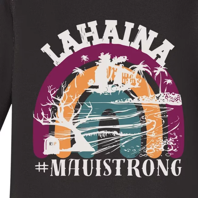 Lahaina Maui Strong Lahaina Banyan Tree Maui Hawaii Shoreline Baby Long Sleeve Bodysuit