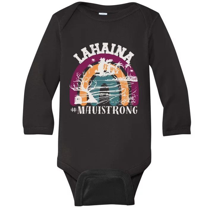 Lahaina Maui Strong Lahaina Banyan Tree Maui Hawaii Shoreline Baby Long Sleeve Bodysuit