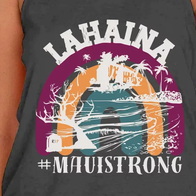 Lahaina Maui Strong Lahaina Banyan Tree Maui Hawaii Shoreline Women's Knotted Racerback Tank