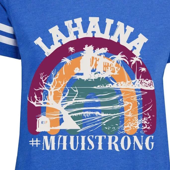 Lahaina Maui Strong Lahaina Banyan Tree Maui Hawaii Shoreline Enza Ladies Jersey Football T-Shirt