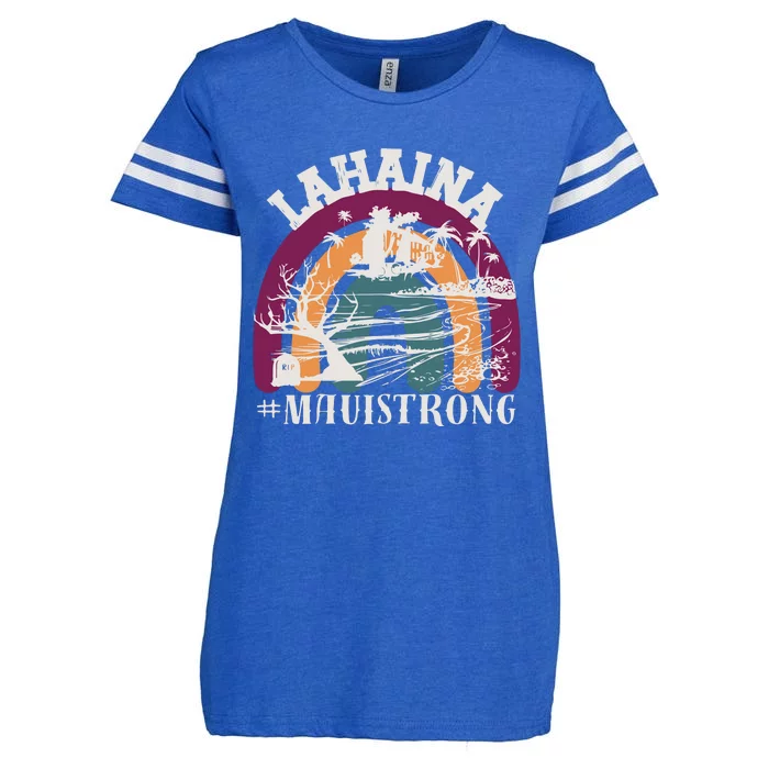 Lahaina Maui Strong Lahaina Banyan Tree Maui Hawaii Shoreline Enza Ladies Jersey Football T-Shirt