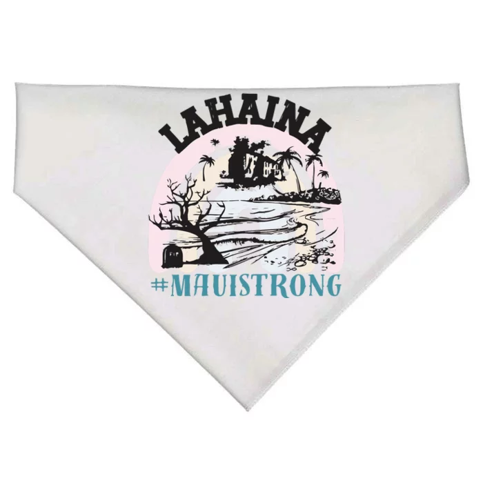 Lahaina Maui Strong Lahaina Banyan Tree Maui Hawaii Shoreline USA-Made Doggie Bandana