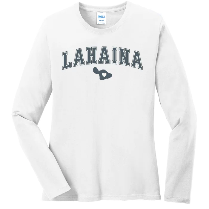 Lahaina Maui Strong Lahaina Banyan Tree Maui Hawaii Shoreline Ladies Long Sleeve Shirt