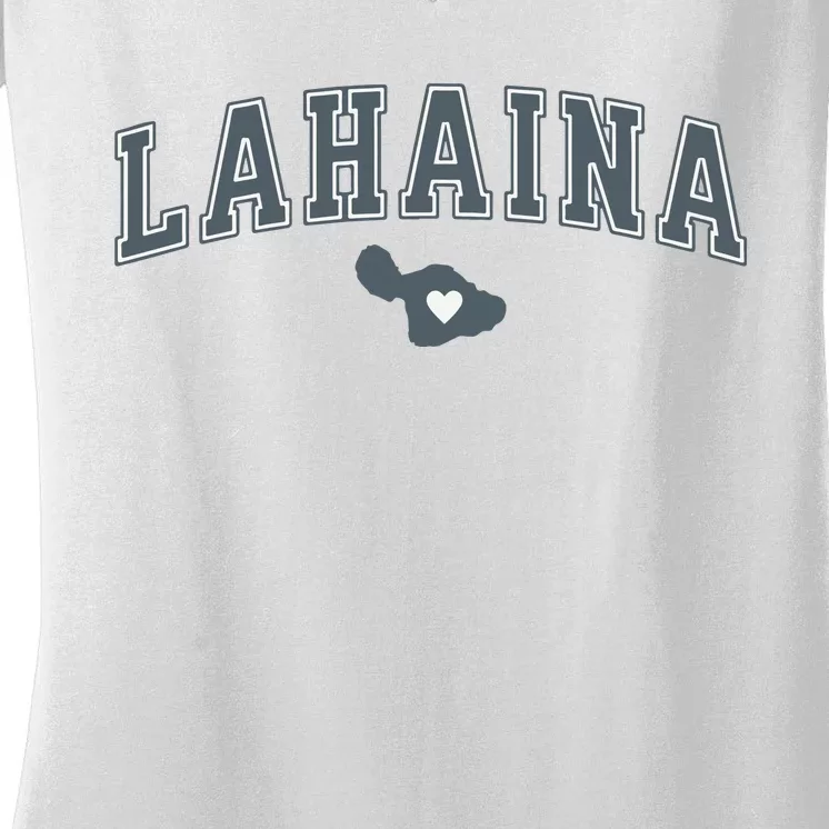 Lahaina Maui Strong Lahaina Banyan Tree Maui Hawaii Shoreline Women's V-Neck T-Shirt