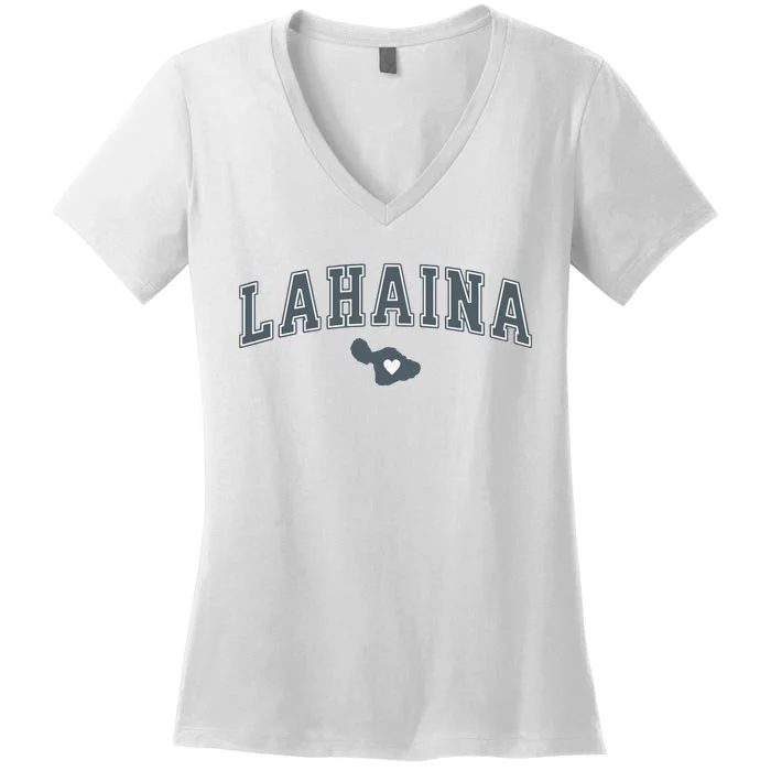 Lahaina Maui Strong Lahaina Banyan Tree Maui Hawaii Shoreline Women's V-Neck T-Shirt