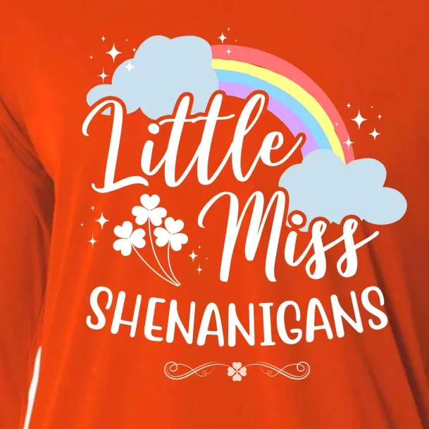 Little Miss Shenanigans St Patrick's Day Rainbow Cooling Performance Long Sleeve Crew